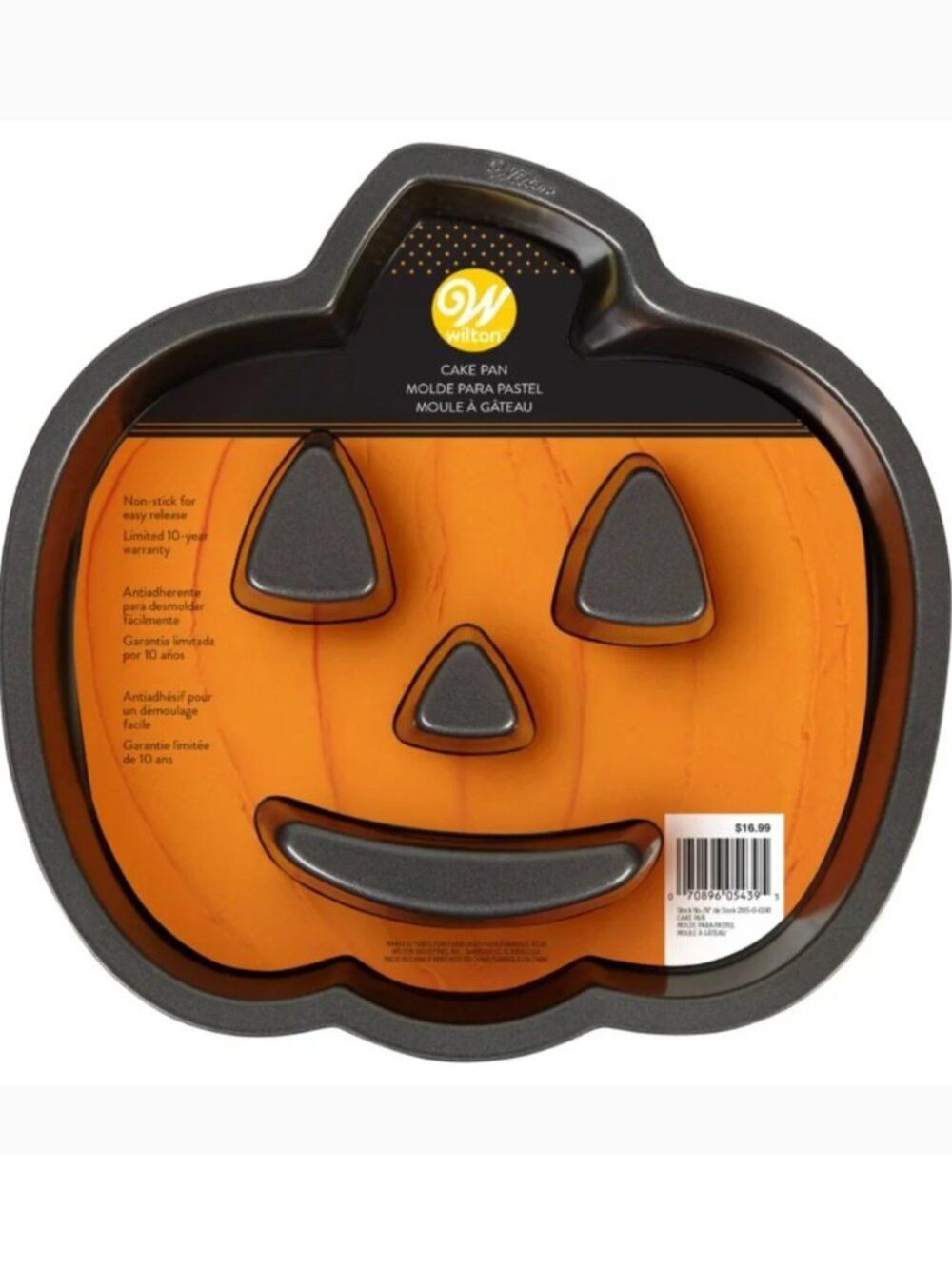Pumpkin Shaped Cake Pan Non-Stick Steel Wilton 11"x10" Halloween Jack-O-Lantern